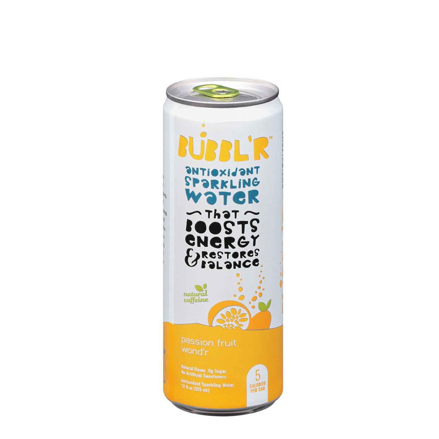 BUBBL’R® Antioxidant Sparkling Water, Passion Fruit Wond'r - 12oz. (12 Cans)